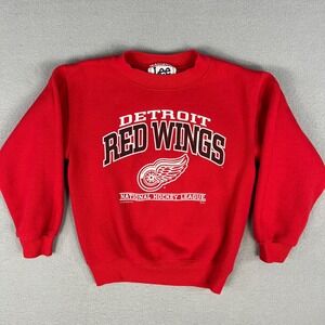 VTG Detroit Red Wings Sweatshirt Kids XS (4–5) NHL Hockey 1990s Crew Neck LGRW
